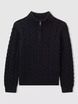 Reiss Kids' Tamworth Zip Nick Cable Knit Jumper