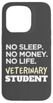 Coque pour iPhone 15 Pro Veterinarian No Sleep No Money No Life Vet Student