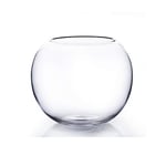 WGV Vase en verre transparent, diamètre 25,4 cm, hauteur 20,3 cm, largeur ouverte 15,2 cm, vase à bulles transparent, récipient pour plantes, bol à poisson pour fête de mariage, décoration de bureau à