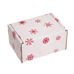 Only Boxes Lot de 4 boîtes avec impression de Noël | Boîte de rangement | Carton blanc | Taille S