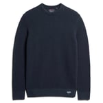 Superdry Homme Pull En Maille - Textured Crew Knit Jumper, Pull, Col Rond, Uni Bleu 2xl (Xx-Large)