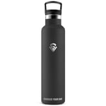 Gourde Isotherme 1L, Gourde sans BPA, Double Paroi Isolante, Gourde Paille Anti Fuite, Gourde Inox Reutilisable, Gourde Sport, Bouteille Isotherme pour Camping, Randonnée, Running, Vélo, Yoga, Sport