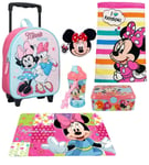 Minnie Mouse Disney Sac à Dos Chariot 3D, Serviette, Boîtes, Bidon École