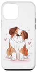 Coque pour iPhone 12 mini Chien mignon avec des cœurs pour les amoureux des animaux