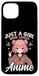 Coque pour iPhone 15 Plus Just a Girl Who Loves Anime Merch Afro-Américain Afro