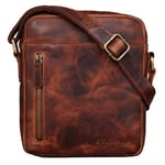 STILORD 'Kennedy' Sacoche Vintage Cuir Homme Sac à Bandoulière Petit pour Tablette PC Sac Messager Besace pour Hommes en Cuir véritable, Couleur:Kara - Cognac