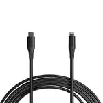 Amazon Basics Câble de chargement USB-C vers Lightning ABS, chargeur certifié MFi pour Apple iPhone 14 13 12 11 X Xs Pro, Pro Max, Plus, iPad, 3 m, Noir