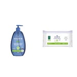 POUPINA - L'Eau Nettoyante bébé anti-irritation certifiée Bio - Sans parfum - Hypoallergénique - Hamamélis et Aloe Vera - 99% d'Origine Naturelle - Vegan - Lot de 3x 485 mL + 1 paquet de Lingettes !