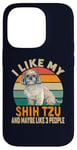 Coque pour iPhone 14 Pro I Like My Shih Tzu Dog And Maybe Like 3 People Rétro Vintage