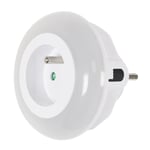 Prise Led "Détecteur de Luminosité" 8cm Blanc