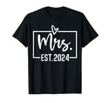 Mrs. Est. 2024 Just Married Wedding Wife Hubby Mr & Mrs T-Shirt