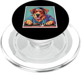 Golden Dog Music DJ Turntables Mixing Vinyl Records Graphic PopSockets PopGrip for MagSafe