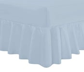 Indus Textiles Valance Frilled Percale Fitted Bed Sheets Sky Blue - King