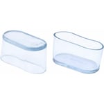 Lot de 52 Embouts de Pieds de Chaise Ovales Transparents en PVC Souple pour Pieds de Chaise et de Table 16 x34 mm (1,6x 3,4 cm), Ensoleillé