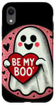 Coque pour iPhone XR Be my Boo Illustration fantôme Saint-Valentin