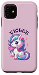 Coque pour iPhone 11 Motif licorne violet pour fille