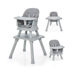 6 IN 1 Baby High Chair Toddler Feed Chair w/ Cushion Kids Block Table & Stool