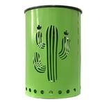 Lanterne solaire verte métal effet ombre jeu de lumière LED blanc chaud CACTUS H13cm