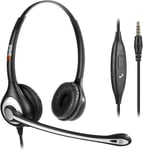 Binaural F602J35 Écouteurs pour téléphone Portable avec réduction du Bruit et Microphone pour iPhone Samsung Huawei HTC LG ZTE Blackberry et Smartphones avec Jack de 3,5 mm