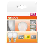 OSRAM LED Star Classic P25 LED lampe pour la prise E14, forme de goutte, GL FR, 250 lumens, blanc chaud (2700k), remplacement des ampoules de 25 W conventionnelles, non dimmables, 6 pack