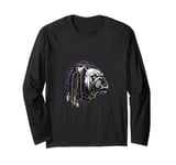 BULLDOG WITH DREADS FOR DOG AND REGGAE LOVERS Long Sleeve T-Shirt