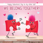 Valentine's Day Card We Belong Together Adorable Sweet Gloss Finish Valentines