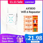 Wi-Fi 6 Range Extender AX1800 2G&5GHz Dual Band WIFI Toistin 4*2dBi antenni Gigabit WiFi 6 Pitkän kantaman signaalin laajennus