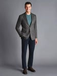 Charles Tyrwhitt Classic Fit Herringbone Wool Texture Blazer