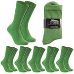 Chaussettes Mi-Mollet Homme - Paquets Multiples de Doux et Confortable Chaussette Coton Homme Taille Unique 40-45 (Vert-Lot de 6)