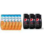 SodaStream Zeros Orange and Mango Pack of 6-440 ml & Sodastream - Set of 6 x Pepsi Max concentrates, Sugar-Free, 100% Original Flavour, with Measuring Cap, 6 x 440 ml
