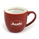 Audi Tasse à café en porcelaine A8-8053 - Avec inscription en saillie par technique - Logo ovale - Rouge