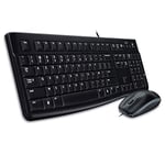 Logitech MK120 Combo Clavier et Souris Filaires pour Windows, Souris Optique Filaire, Connexion USB Plug And Play, Confortable, Taille Standard, PC/Portable, Clavier Russe - Noir