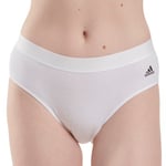 adidas Truser Solid Cotton Bikini Style Brief Hvit bomull Small Dame