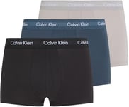 Calvin Klein Boxers Taille Basse Lot de 3 Homme Sous-Vêtement, Multicolore (Black, Hemisphere Blue, Ash), M