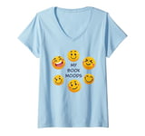 Womens My Book Moods – Cute Book Lover & Novel Reader Quote V-Neck T-Shirt