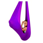 YANFEI Indoor Therapy Swing for Kids with Special Needs Cuddle Up To 440lbs Aspergers and Sensory Integration Child Elastic Parcel Steady Seat Hammock (Color : PURPLE, Size : 150X280CM/59X110IN)