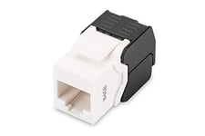 DIGITUS Keystone module Cat-5e unshielded - RJ45 jack - 100 MHz 1GBase-T - AWG 26-22 - Tool-free mounting - White