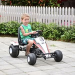 Child's Racing-Style Pedal Go Kart w/ Brake Gears Steering Wheel Adjustable Seat