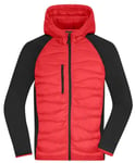 Doudoune Hybride Homme - Jn1330 - Rouge Et Noir