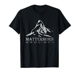 Matterhorn Berg Alpen Hiking GPS coordinates Hiker T-Shirt