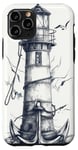 Coque pour iPhone 11 Pro Phare nautique vintage océan maritime