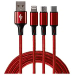 Maplin USB-A to 3 in 1 Multi Charging Cable USB-C/ Lightning Micro USB