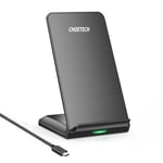 Choetech Qi langaton laturi 10W puhelinteline + USB-kaapeli - micro USB musta (T524-S)