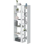 Pegane - Bibliothèque, étagère coloris Blanc artic - longueur 78 x hauteur 162 x profondeur 25 cm