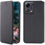 Fodral till Xiaomi Redmi Note 12 Pro-Xiaomi Poco X5 Pro 5G - Läderplånbok (Xiaomi Redmi Note 12 Pro) - Svart