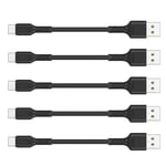 10Cm Câble Usb C Court, [Lot De 5] Câble Usb A Vers Usb Type C 3A Charge Rapide Cable Usb C Android Auto Pour Samsung Galaxy A12/A32/A52/S10/S20/S21, Xiaomi Redmi 9T/Note 10, Huawei, Google Pixel