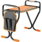 Agenouilloir de jardin pliable FUXTEC FX-KB1 noir/orange avec rangement - Charge maximale 100 kg