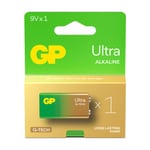 GP Ultra Alkaline G-Tech 6LR61 9V Battery Long Lasting Power Blister Exp 2029