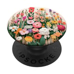 Bouquet de fleurs sauvages à motif floral mixte PopSockets PopGrip Adhésif