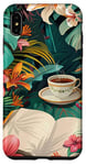 Coque pour iPhone XS Max White Pop Art Tropical Magic Book Floral Coffee Books